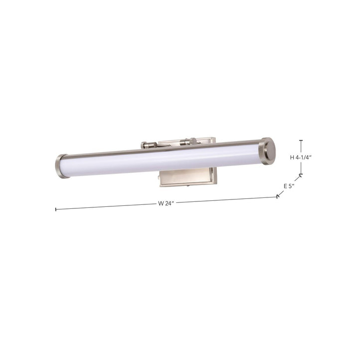 SATCO/NUVO Cora 24 Inch LED Vanity 20W 1600Lm CCT Selectable 3000K/4000K/5000K 90 CRI 120V Brushed Nickel Acrylic Lens (62-2371)