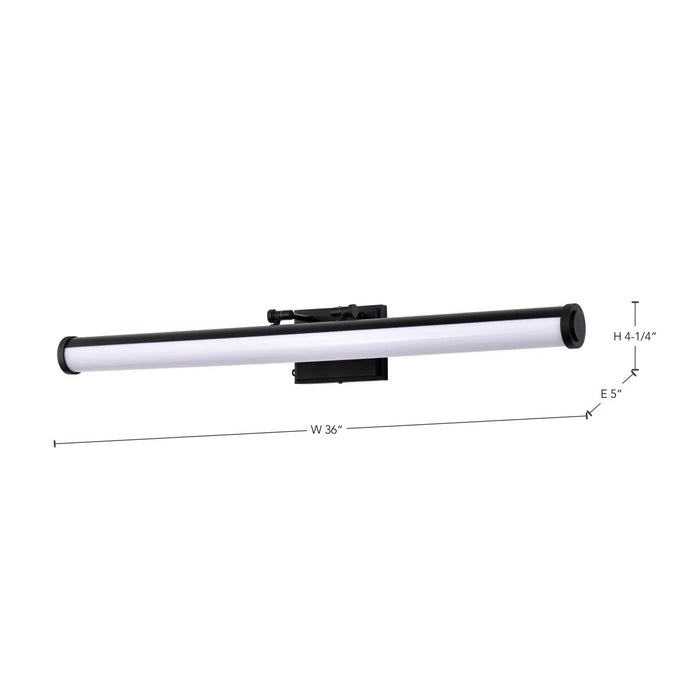 SATCO/NUVO Cora 36 Inch LED Vanity 35W 2800Lm CCT Selectable 3000K/4000K/5000K 90 CRI 120V Black Finish Acrylic Lens (62-2375)