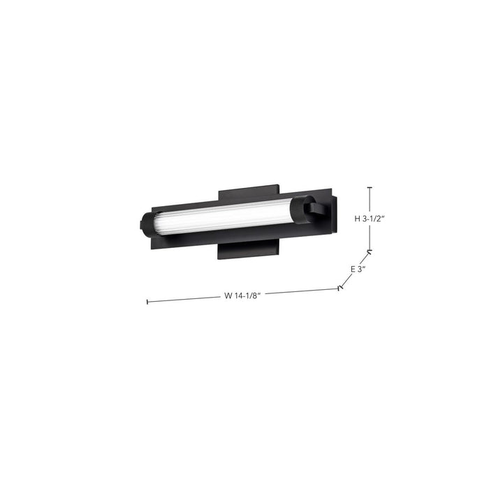 SATCO/NUVO Larissa 14 Inch LED Vanity 9W 576Lm 3000K 90 CRI 120-277V Black Finish Opaque Glass (62-2380)