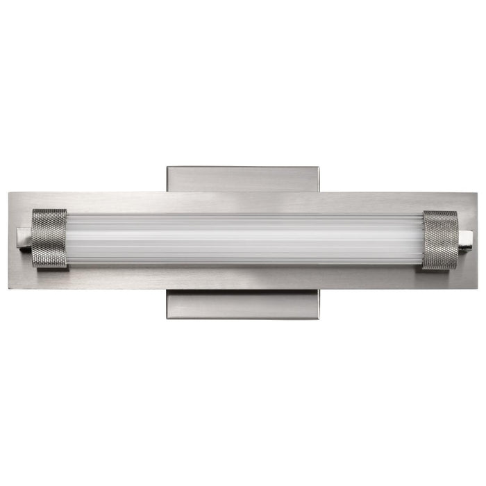 SATCO/NUVO Larissa 14 Inch LED Vanity 9W 576Lm 3000K 90 CRI 120-277V Brushed Nickel Finish Opaque Glass (62-2381)