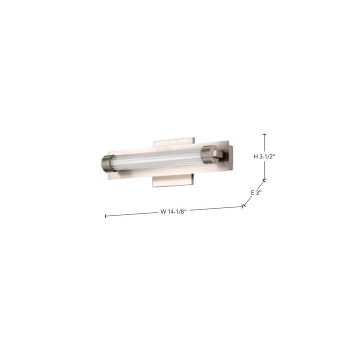 SATCO/NUVO Larissa 14 Inch LED Vanity 9W 576Lm 3000K 90 CRI 120-277V Brushed Nickel Finish Opaque Glass (62-2381)