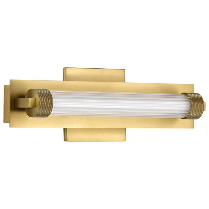 SATCO/NUVO Larissa 14 Inch LED Vanity 9W 576Lm 3000K 90 CRI 120-277V Vintage Brass Finish Opaque Glass (62-2382)