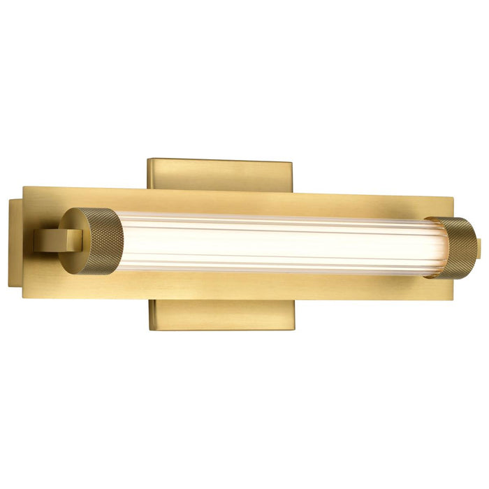 SATCO/NUVO Larissa 14 Inch LED Vanity 9W 576Lm 3000K 90 CRI 120-277V Vintage Brass Finish Opaque Glass (62-2382)