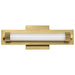 SATCO/NUVO Larissa 14 Inch LED Vanity 9W 576Lm 3000K 90 CRI 120-277V Vintage Brass Finish Opaque Glass (62-2382)