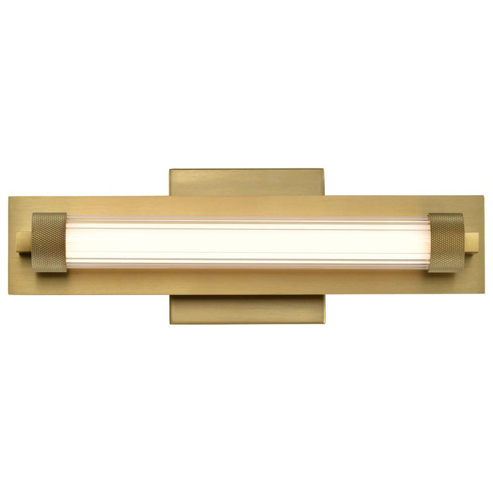 SATCO/NUVO Larissa 14 Inch LED Vanity 9W 576Lm 3000K 90 CRI 120-277V Vintage Brass Finish Opaque Glass (62-2382)