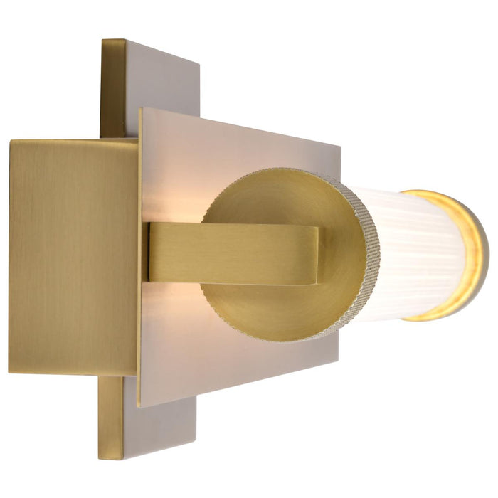 SATCO/NUVO Larissa 14 Inch LED Vanity 9W 576Lm 3000K 90 CRI 120-277V Vintage Brass Finish Opaque Glass (62-2382)
