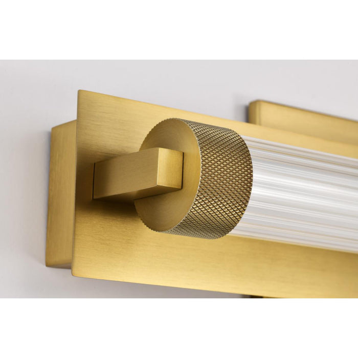 SATCO/NUVO Larissa 14 Inch LED Vanity 9W 576Lm 3000K 90 CRI 120-277V Vintage Brass Finish Opaque Glass (62-2382)