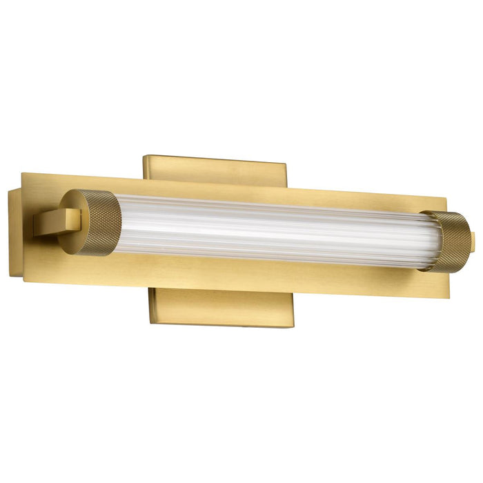 SATCO/NUVO Larissa 14 Inch LED Vanity 9W 576Lm 3000K 90 CRI 120-277V Vintage Brass Finish Opaque Glass (62-2382)