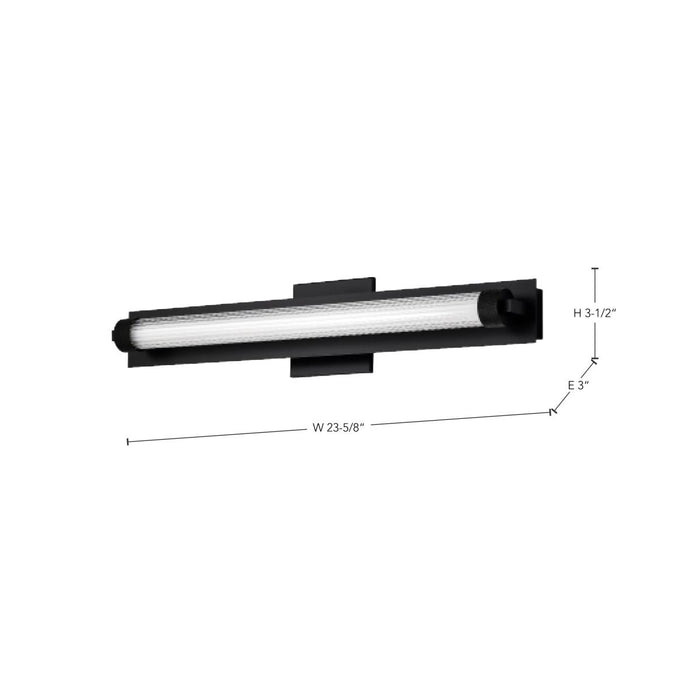 SATCO/NUVO Larissa 24 Inch LED Vanity 13W 810Lm 3000K 90 CRI 120-277V Black Finish Opaque Glass (62-2385)