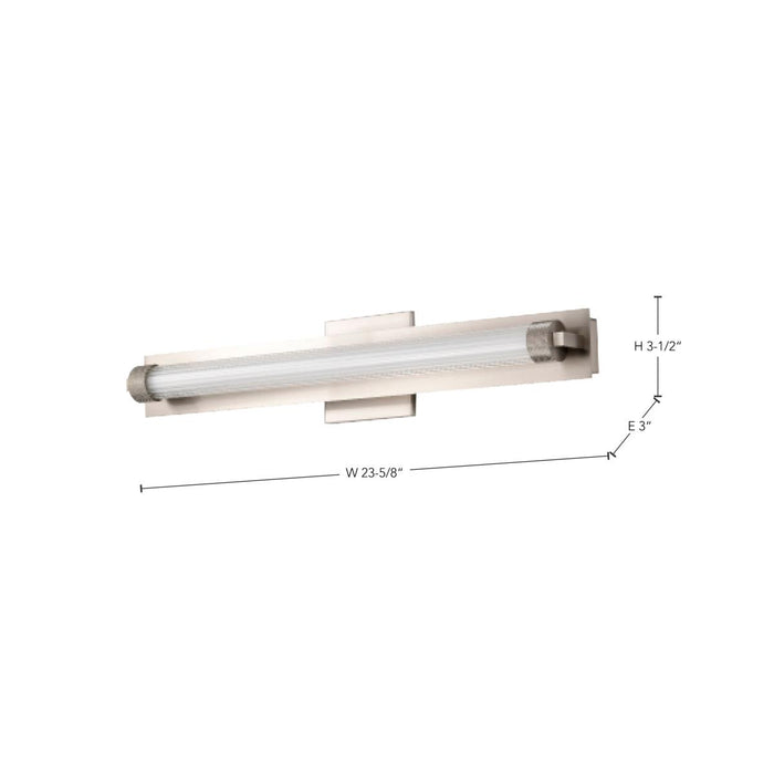 SATCO/NUVO Larissa 24 Inch LED Vanity 13W 810Lm 3000K 90 CRI 120-277V Brushed Nickel Finish Opaque Glass (62-2386)