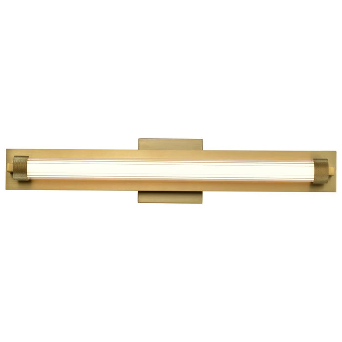 SATCO/NUVO Larissa 24 Inch LED Vanity 13W 810Lm 3000K 90 CRI 120-277V Vintage Brass Finish Opaque Glass (62-2387)