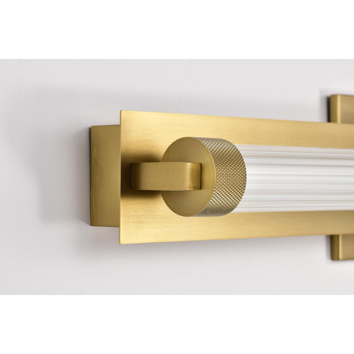 SATCO/NUVO Larissa 24 Inch LED Vanity 13W 810Lm 3000K 90 CRI 120-277V Vintage Brass Finish Opaque Glass (62-2387)