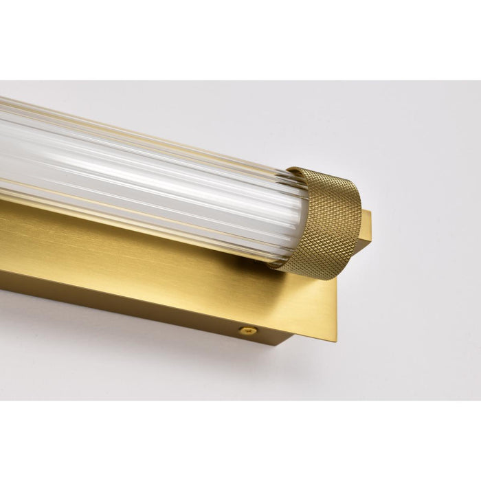 SATCO/NUVO Larissa 24 Inch LED Vanity 13W 810Lm 3000K 90 CRI 120-277V Vintage Brass Finish Opaque Glass (62-2387)