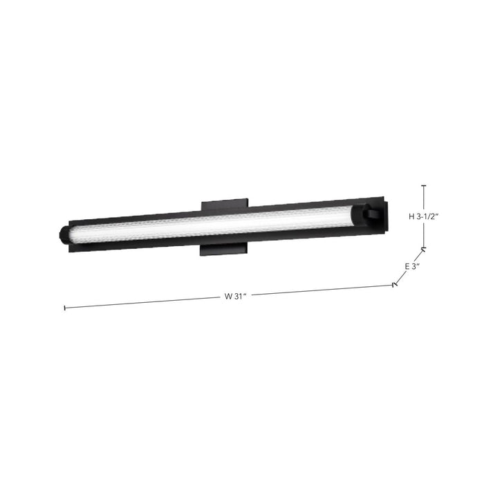 SATCO/NUVO Larissa 32 Inch LED Vanity 19W 1170Lm 3000K 90 CRI 120-277V Black Finish Opaque Glass (62-2390)