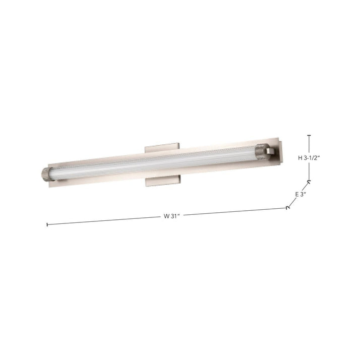 SATCO/NUVO Larissa 32 Inch LED Vanity 19W 1170Lm 3000K 90 CRI 120-277V Brushed Nickel Finish Opaque Glass (62-2391)