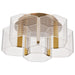 SATCO/NUVO Kenzo LED 5-Light Flush Mount 34W 3000K 90 CRI Vintage Brass Finish Light Guide Panel (62-2401)