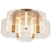 SATCO/NUVO Kenzo LED 5-Light Flush Mount 34W 3000K 90 CRI Vintage Brass Finish Light Guide Panel (62-2401)