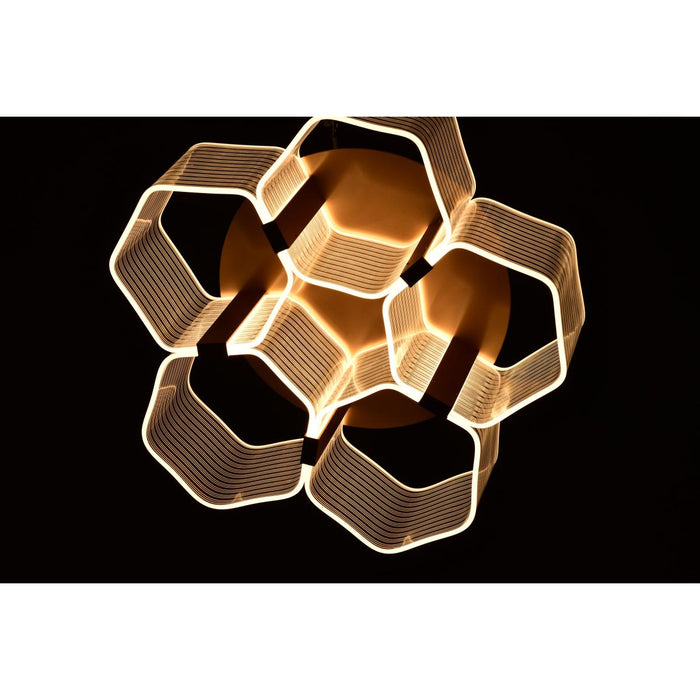 SATCO/NUVO Kenzo LED 5-Light Flush Mount 34W 3000K 90 CRI Vintage Brass Finish Light Guide Panel (62-2401)