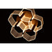 SATCO/NUVO Kenzo LED 5-Light Flush Mount 34W 3000K 90 CRI Vintage Brass Finish Light Guide Panel (62-2401)