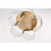 SATCO/NUVO Kenzo LED 5-Light Flush Mount 34W 3000K 90 CRI Vintage Brass Finish Light Guide Panel (62-2401)