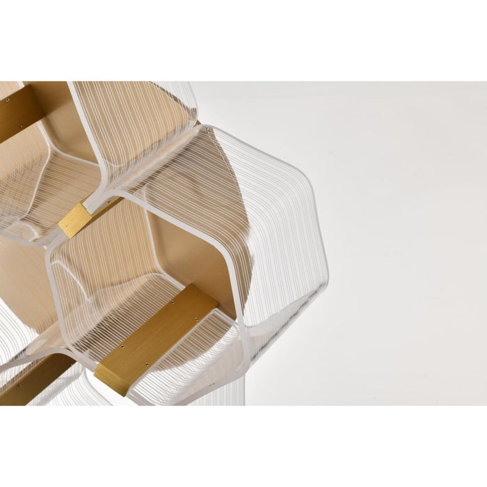 SATCO/NUVO Kenzo LED 5-Light Flush Mount 34W 3000K 90 CRI Vintage Brass Finish Light Guide Panel (62-2401)