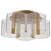 SATCO/NUVO Kenzo LED 5-Light Flush Mount 34W 3000K 90 CRI Vintage Brass Finish Light Guide Panel (62-2401)