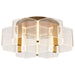 SATCO/NUVO Kenzo LED 6-Light Flush Mount 44W 3000K 90 CRI Vintage Brass Finish Light Guide Panel (62-2402)