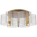 SATCO/NUVO Kenzo LED 6-Light Flush Mount 44W 3000K 90 CRI Vintage Brass Finish Light Guide Panel (62-2402)