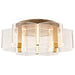SATCO/NUVO Kenzo LED 6-Light Flush Mount 44W 3000K 90 CRI Vintage Brass Finish Light Guide Panel (62-2402)