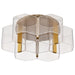 SATCO/NUVO Kenzo LED 6-Light Flush Mount 44W 3000K 90 CRI Vintage Brass Finish Light Guide Panel (62-2402)