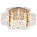 SATCO/NUVO Kenzo LED 6-Light Flush Mount 44W 3000K 90 CRI Vintage Brass Finish Light Guide Panel (62-2402)