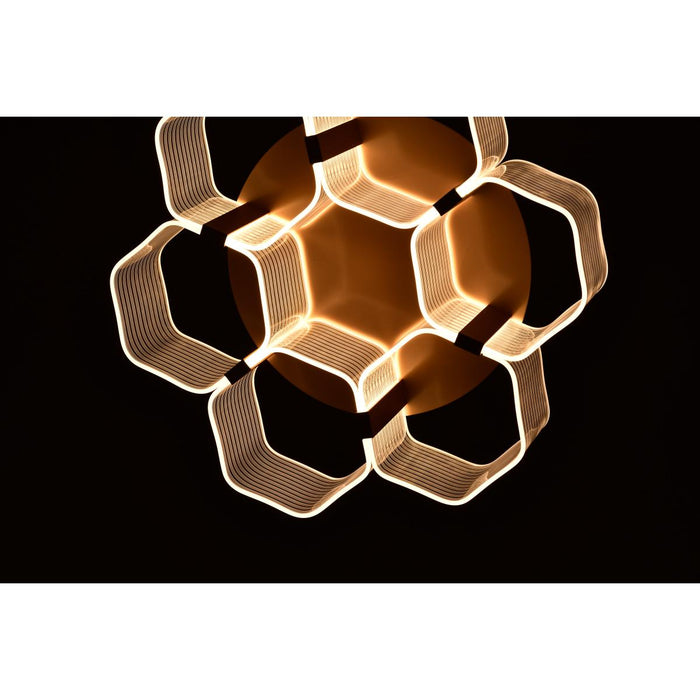 SATCO/NUVO Kenzo LED 6-Light Flush Mount 44W 3000K 90 CRI Vintage Brass Finish Light Guide Panel (62-2402)