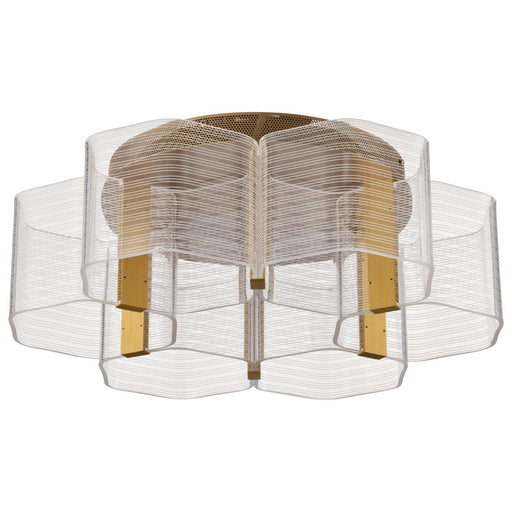 SATCO/NUVO Kenzo LED 6-Light Flush Mount 44W 3000K 90 CRI Vintage Brass Finish Light Guide Panel (62-2402)