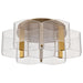 SATCO/NUVO Kenzo LED 6-Light Flush Mount 44W 3000K 90 CRI Vintage Brass Finish Light Guide Panel (62-2402)