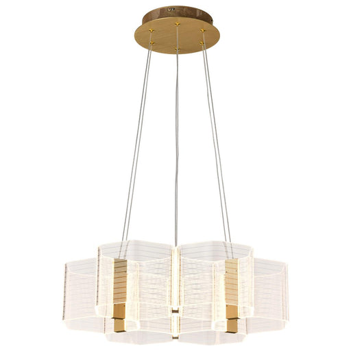 SATCO/NUVO Kenzo LED 6-Light Chandelier 44W 3000K 90 CRI Polished Anodized Bronze Finish Light Guide Panel (62-2403)