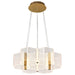 SATCO/NUVO Kenzo LED 6-Light Chandelier 44W 3000K 90 CRI Polished Anodized Bronze Finish Light Guide Panel (62-2403)
