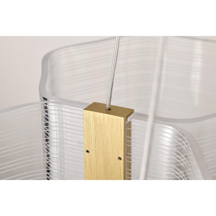 SATCO/NUVO Kenzo LED 6-Light Chandelier 44W 3000K 90 CRI Polished Anodized Bronze Finish Light Guide Panel (62-2403)