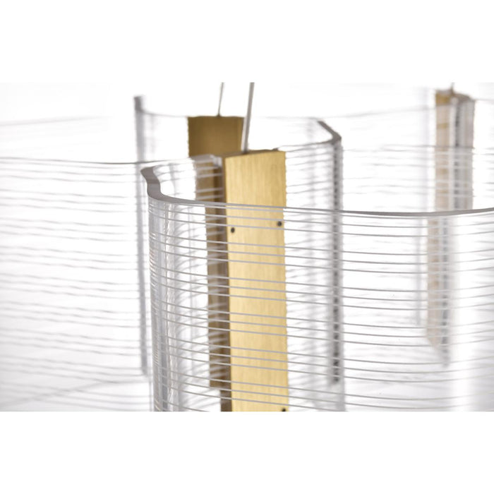 SATCO/NUVO Kenzo LED 6-Light Chandelier 44W 3000K 90 CRI Polished Anodized Bronze Finish Light Guide Panel (62-2403)