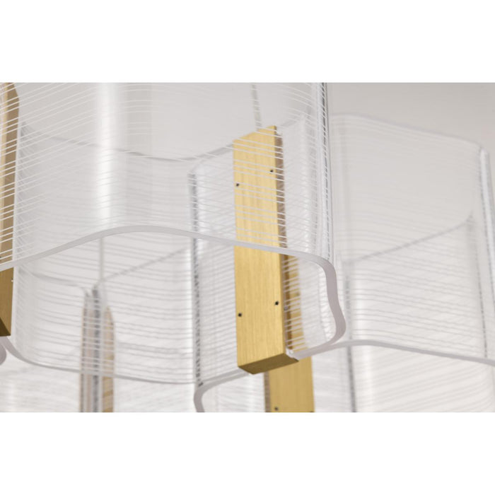 SATCO/NUVO Kenzo LED 6-Light Chandelier 44W 3000K 90 CRI Polished Anodized Bronze Finish Light Guide Panel (62-2403)