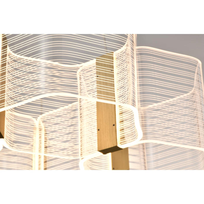 SATCO/NUVO Kenzo LED 6-Light Chandelier 44W 3000K 90 CRI Polished Anodized Bronze Finish Light Guide Panel (62-2403)
