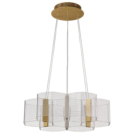 SATCO/NUVO Kenzo LED 6-Light Chandelier 44W 3000K 90 CRI Polished Anodized Bronze Finish Light Guide Panel (62-2403)
