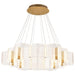SATCO/NUVO Kenzo LED 12-Light Chandelier 85W 3000K 90 CRI Polished Anodized Bronze Finish Light Guide Panel (62-2404)