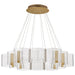 SATCO/NUVO Kenzo LED 12-Light Chandelier 85W 3000K 90 CRI Polished Anodized Bronze Finish Light Guide Panel (62-2404)
