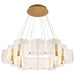 SATCO/NUVO Kenzo LED 12-Light Chandelier 85W 3000K 90 CRI Polished Anodized Bronze Finish Light Guide Panel (62-2404)