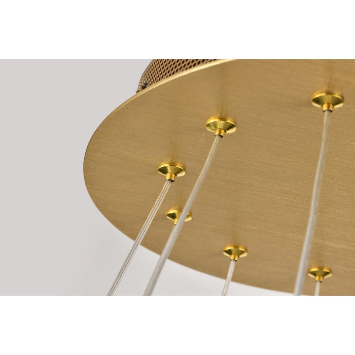 SATCO/NUVO Kenzo LED 12-Light Chandelier 85W 3000K 90 CRI Polished Anodized Bronze Finish Light Guide Panel (62-2404)