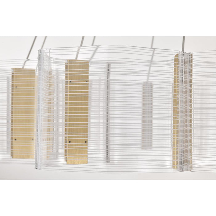 SATCO/NUVO Kenzo LED 12-Light Chandelier 85W 3000K 90 CRI Polished Anodized Bronze Finish Light Guide Panel (62-2404)