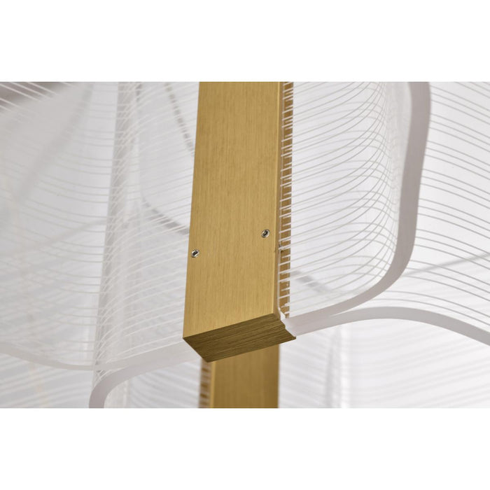 SATCO/NUVO Kenzo LED 12-Light Chandelier 85W 3000K 90 CRI Polished Anodized Bronze Finish Light Guide Panel (62-2404)