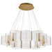 SATCO/NUVO Kenzo LED 12-Light Chandelier 85W 3000K 90 CRI Polished Anodized Bronze Finish Light Guide Panel (62-2404)
