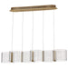 SATCO/NUVO Kenzo LED 6-Light Island Pendant 34W 3000K 90 CRI Polished Anodized Bronze Finish Light Guide Panel (62-2405)