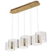 SATCO/NUVO Kenzo LED 6-Light Island Pendant 34W 3000K 90 CRI Polished Anodized Bronze Finish Light Guide Panel (62-2405)